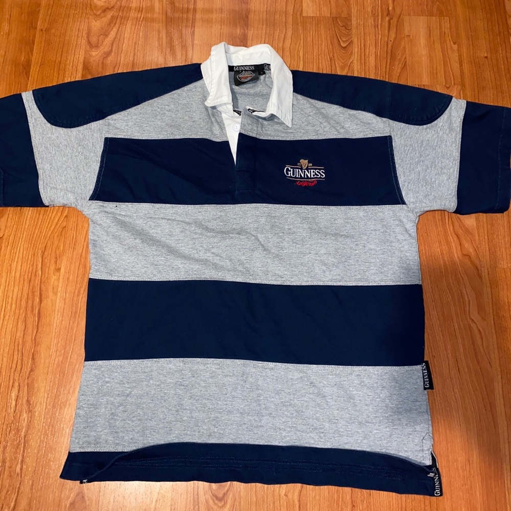 Mens Guinness Grey Short Sleeved Polo Shirt Size M